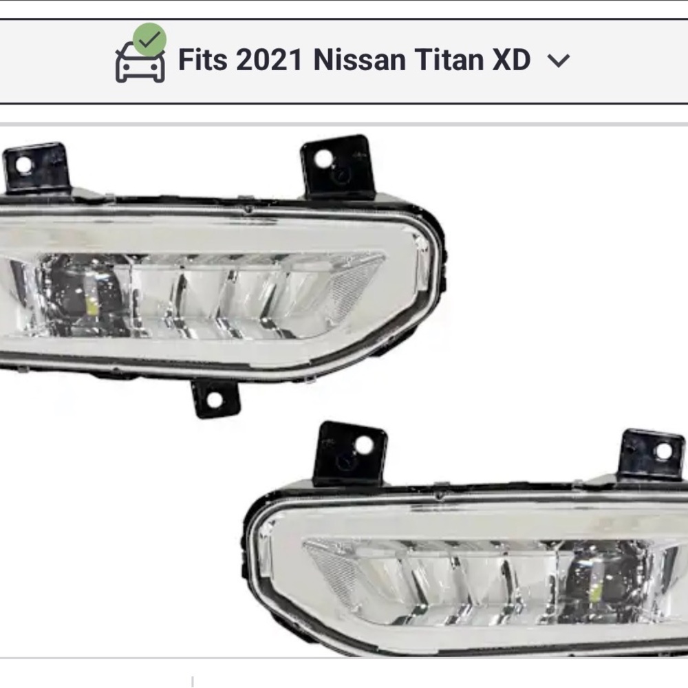 Clear LED foglights  for Nissan Titan XD fits 2020, 2021